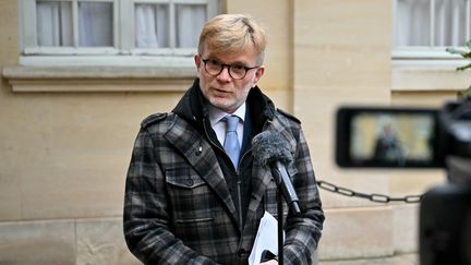 Le président des députés MoDem, Marc Fesneau, le 17 décembre 2024 à Paris. (LOU BENOIST / AFP)