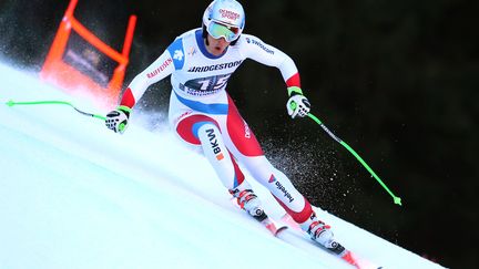 Le Suisse Carlos Janka lors de l'épreuve de descente de Garmisch-Partenkirchen. L'épreuve du géant a elle été annulée à cause des conditions météo.  (KARL-JOSEF HILDENBRAND / DPA)