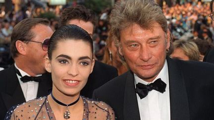 Adeleine Blondieau et Johnny Hallyday à Cannes en 1992.
 (Michel Gangne / AFP)