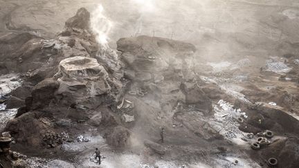 La carrière de granite à ciel ouvert de Pissy est un trou de plusieurs centaines de mètres de profondeur situé sur un terrain vague à la périphérie de Ouagadougou, la capitale du Burkina Faso.&nbsp; &nbsp; (JOHN WESSELS / AFP)