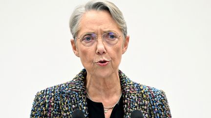 La Première ministre, Elisabeth Borne, dévoile les contours de la réforme des retraites, le 10 janvier 2023 à Paris. (BERTRAND GUAY / POOL / AFP)