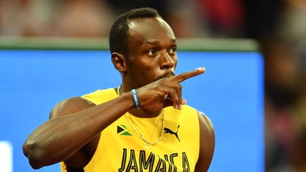 Le roi du sprint Usain Bolt, le&nbsp;4 août 2017 lors des Mondiaux d'athlétisme de Londres (Royaume-Uni). (MUSTAFA YALCIN / ANADOLU AGENCY / AFP)