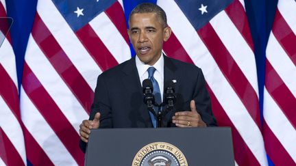 Le pr&eacute;sident des Etats-Unis Barack Obama, le 17 janvier 2014 &agrave; Washington. (SAUL LOEB / AFP)