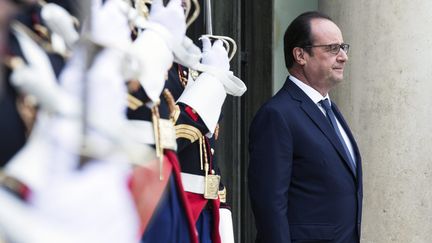 Le pr&eacute;sident de la R&eacute;publique, Fran&ccedil;ois Hollande, le 20 juillet 2015 &agrave; l'Elys&eacute;e. (MAXPPP)