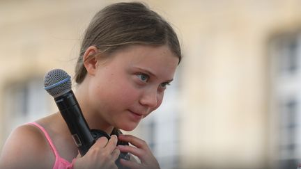 L'activiste suédoise Greta Thunberg, le 21 juillet 2019 à Caen (Calvados). (ARTUR WIDAK / NURPHOTO / AFP)