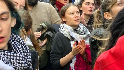 Swedish activist Greta Thunberg in a demonstration in Bordeaux, Sunday February 11.  (GILLES PAPIN / FRANCE TELEVISIONS)