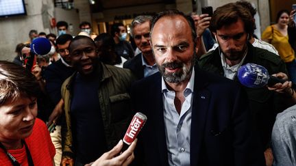 Le Premier ministre, Edouard Philippe, après sa réélection au Havre, lors du second tour des élections municipales, le 28 juin 2020. (SAMEER AL-DOUMY / AFP)