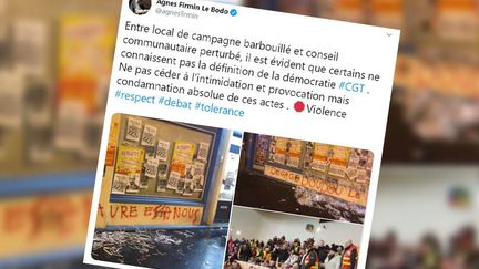 La permanence d'Édouard Philippe taguée au Havre. (CAPTURE D'ÉCRAN TWITTER)