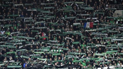 Les supporters stéphanois lors du derby (PHILIPPE DESMAZES / AFP)