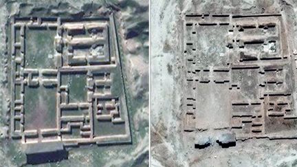 Images satellite de l'UNITAR prouvant la destriction des temples par l'EI
 (UNITAR / AFP)