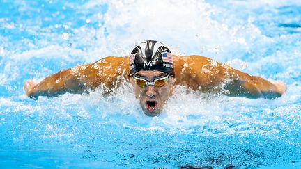 Michael Phelps aux Jeux olympiques de Rio de Janeiro, le 13 août 2016.&nbsp; (WILLIAM VOLCOV / AFP)