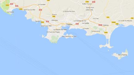 Carte centrée sur La Seyne sur Mer&nbsp; (GOOGLE MAPS)