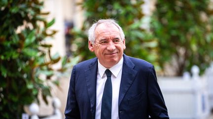 The president of MoDem, François Bayrou, in the courtyard of Matignon, in Paris, September 18, 2023. (XOSE BOUZAS / HANS LUCAS / AFP)