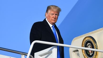 Le président américain Donald Trump, le 7 décembre 2019, sur une base militaire du Maryland (Etats-Unis). (MANDEL NGAN / AFP)