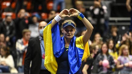 La joueuse ukrainienne Dayana Yastremska au tournoi de tennis de Lyon (Rhône), le 5 mars 2022. (OLIVIER CHASSIGNOLE / AFP)