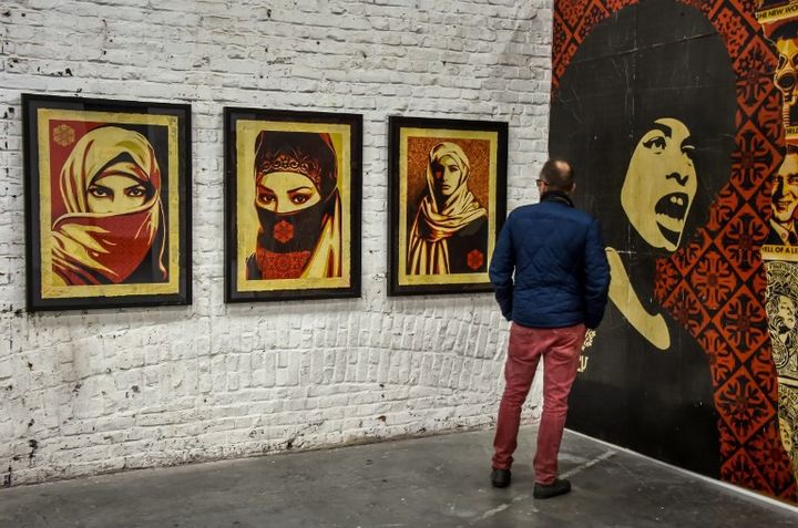 Artworks de l'artiste Obey
 (PHILIPPE HUGUEN / AFP)