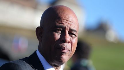 &nbsp; (Michel Joseph Martelly, président d'Haïti, lors d'un déplacement en France le 1er Novembre 2014 © Maxppp)