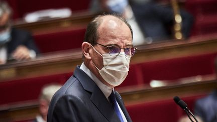 Le Premier ministre Jean Castex à l'Assemblée nationale, le 13 avril 2021. (ANTONIN BURAT / HANS LUCAS / AFP)