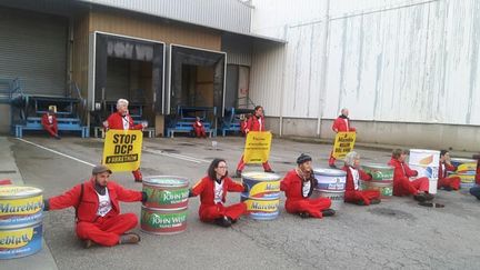 &nbsp; (Mobilisation de Greenpeace contre le site de production Petit Navire à Douarnenez © RF/ Valérie Le Nigen)