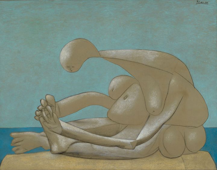 Pablo Picasso, "Femme assise sur la plage", 10 février 1937. Legs Jacqueline Delubac, 1997. Lyon, musée des Beaux-Arts.&nbsp; (© Succession Picasso 2020. Image © Lyon MBA - Photo Alain Basset)