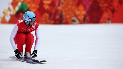 Jason Lamy-Chappuis &agrave; l'entra&icirc;nement, lundi 17 f&eacute;vrier &agrave;&nbsp;Krasnaya Polyana (Russie). (DANIEL KARMANN / DPA)