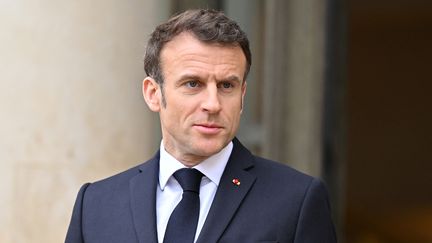 Le président de la République, à l'Elysée, le 10 mars 2023. (MUSTAFA YALCIN / ANADOLU AGENCY / AFP)