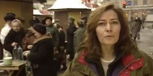 Mémona Hintermann, en février 1999, lors d'un reportage en Russie. (FTV)