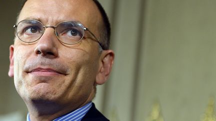 Enrico Letta, num&eacute;ro 2 du Parti d&eacute;mocrate, donne une conf&eacute;rence de presse au palais pr&eacute;sidentiel de Rome (Italie), mercredi 24 avril 2013. (ALBERTO PIZZOLI / AFP)