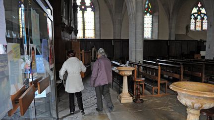 Dans le village de Moirans-en-Montagne (Jura), le 25 f&eacute;vrier 2014, avant le proc&egrave;s du pr&ecirc;tre accus&eacute; de viol. (MAXPPP)