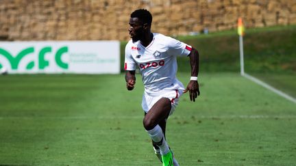 Jonathan Bamba lors d'un match amical entre l'Espanyol et le Losc, à Marbella. (JULIE SEBADELHA / LA VOIX DU NORD via MAXPP)