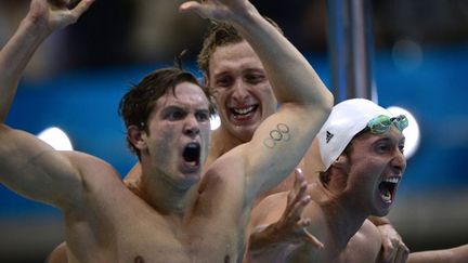 La joie des relayeurs du 4x100m