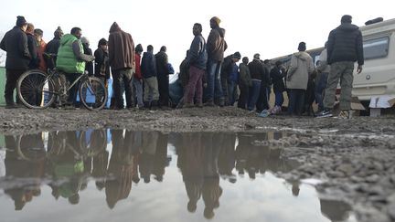 Dans la "jungle" de Calais (Pas-de-Calais), samedi 19 décembre 2015.&nbsp;
 (ARTUR WIDAK / NURPHOTO / AFP)