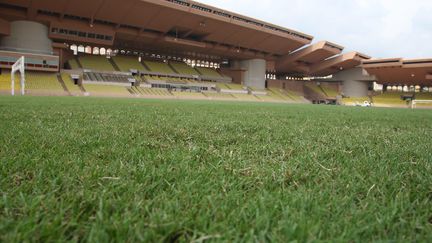 La pelouse innovante et plus respectueuse de l'environnement du Stade Louis II de Monaco permet au club de réduire sa consommation d’eau et l’utilisation de produits phytosanitaires. 

 (ERIC DULIERE / MAXPPP)