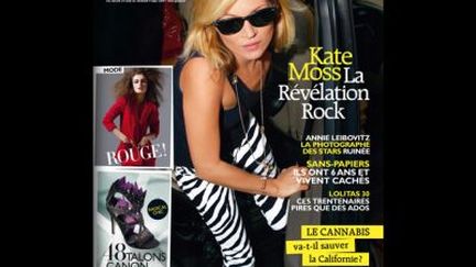 Kate Moss est en couverture du premier numéro français de Grazia (© DR)