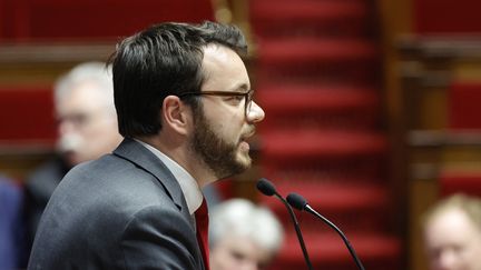 Arthur Delaporte, député PS du Calvados, le 14 mai 2024. (GEOFFROY VAN DER HASSELT / AFP)