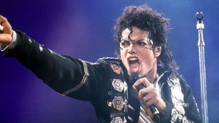 Michael Jackson au stade de Wembley (G-B) sur le &quot;Bad Tour&quot; en 1988.
 (Rex Features/REX/SIPA)