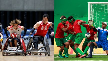 Le rugby-fauteuil est inscrit au programme des Jeux paralympiques depuis Sydney, en 2000, et le cécifoot depuis 2004, à Athènes. (Tokyo 2020 organisation / AFP - Al Tielemans for OIS/IOC / AFP)