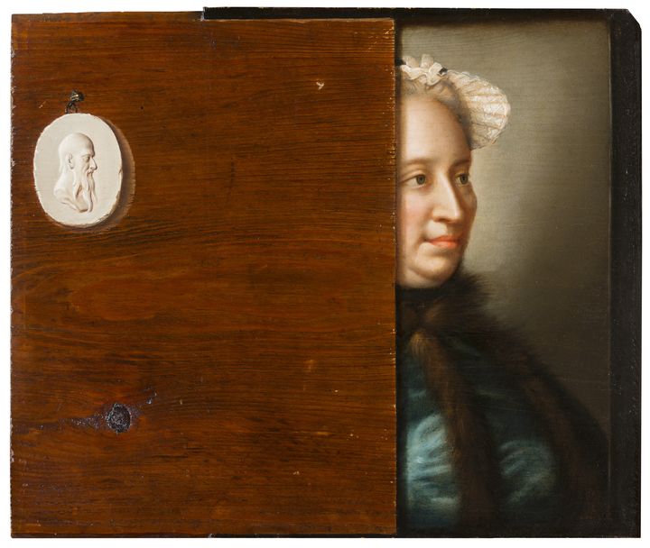 Jean-Étienne Liotard
Trompe-l’oeil au portrait de Marie-Thérèse d’Autriche (Vers 1762-1763) (PARIS, COLLECTION SYLVIE LHERMITE-KING)