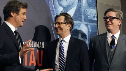 Tomas Alfredson, Gary Oldman et Colin Firth lors de la première du film &quot;La Taupe&quot; à Paris le 20 janvier 2012
 (Christophe Ena/AP/SIPA)