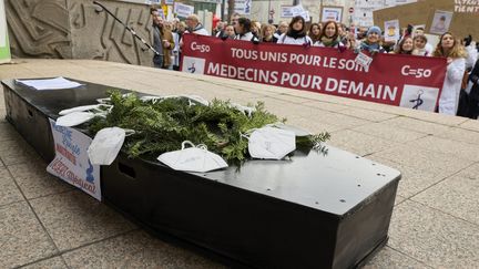 Manifestation des médecins libéraux le 1er décembre à Nancy.&nbsp; (PATRICE SAUCOURT / MAXPPP)