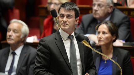 Manuel Valls &agrave; l'Assembl&eacute;e nationale, le 15 avril 2014. (LIONEL BONAVENTURE / AFP)