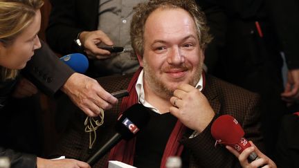 Mathias Enard lauréat du&nbsp;Prix Goncourt 2015, le 3 novembre 2015, Paris (THOMAS SAMSON / AFP)