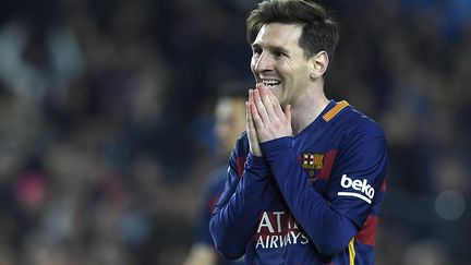 Lionel Messi, l'attaquant argentin du FC Barcelone. (LLUIS GENE / AFP)