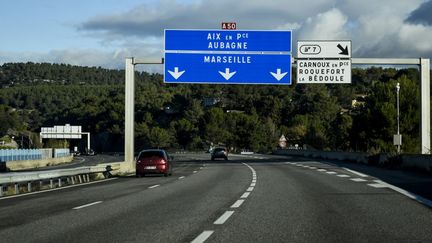 L'autoroute A50 dans les Bouches-du-Rhône, le 28 novembre 2021. (MAGALI COHEN / HANS LUCAS / AFP)