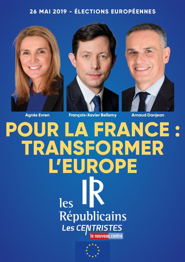 L'affiche de la liste&nbsp;des Républicains pour les européennes 2019. (FRANCEINFO)