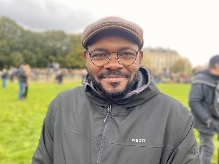 Martin, à la manifestation contre l'antisémitisme à Paris, le 12 novembre 2023. (MATHILDE GOUPIL / FRANCEINFO)