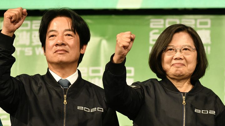 William Lai, alors vice-président, et Tsai Ing-wen, présidente de Taïwan, à Taipei, le 11 janvier 2020. (SAM YEH / AFP)