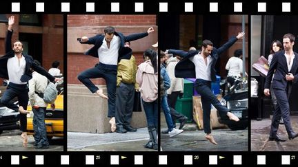 Benjamin Millepied dans les rues de New York lors du tournage d'un film publicitaire en mai 2011
 (COHEN DIANE L/SIPA)