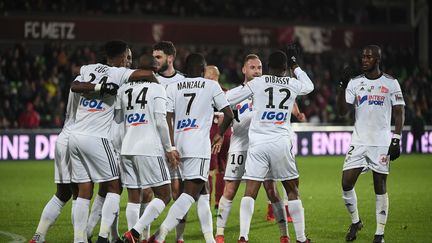 La joie des joueurs d'Amiens vainqueurs à Metz.