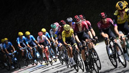 Les coureurs du Tour de France lors de la 20e étape entre Albertville et Val Thorens (Savoie), le 27 juillet 2019. (JEFF PACHOUD / AFP)